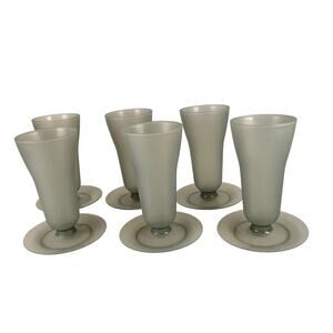 Vintage Tupperware Frosted Parfait Dessert Cups Set of 6 Smoky Gray 6.5" Tall